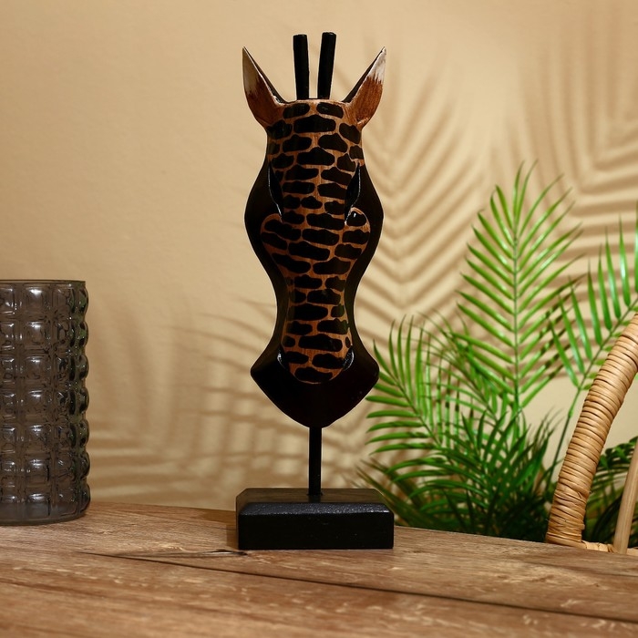 Маска Маска "Зебра" на подставке, албезия 40 см