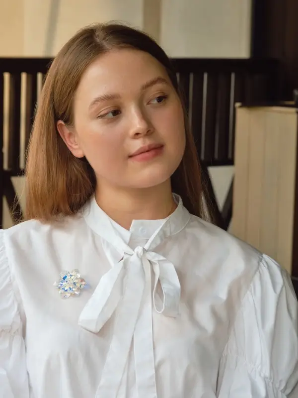 Брошь &laquo;Цветок сказочный&raquo;, радужная в серебре