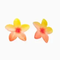 Серьги пластик "Цветок Лилии", цвет жёлто-оранжевый