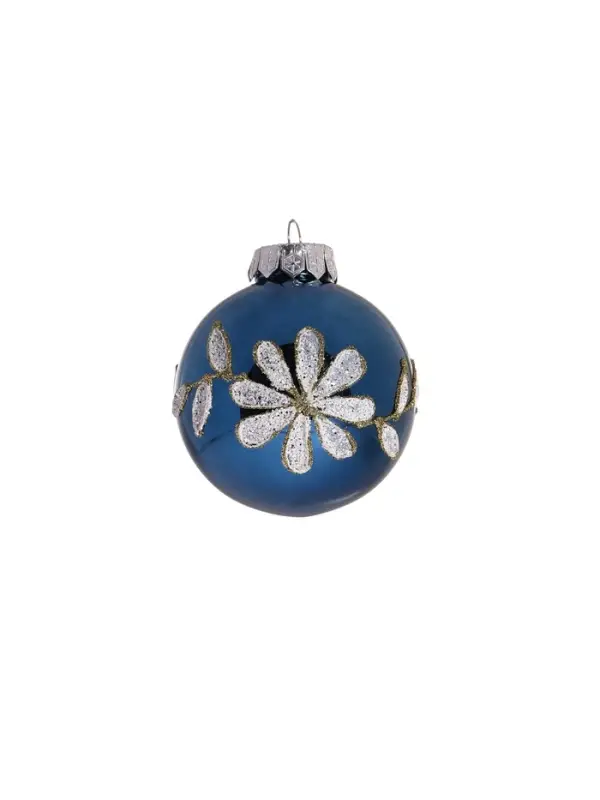 Ёлочные игрушки &laquo;Вивьен&raquo;, шары новогодние, d=8 см, набор 4 шт., бело-синий