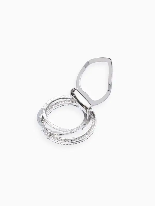 Зажим для платка &laquo;Круг&raquo;, белый в серебре