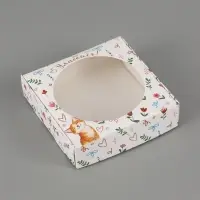 Коробка подарочная самосборная с окном &laquo;Для тебя&raquo;, 11.5&times;11.5&times;3 см