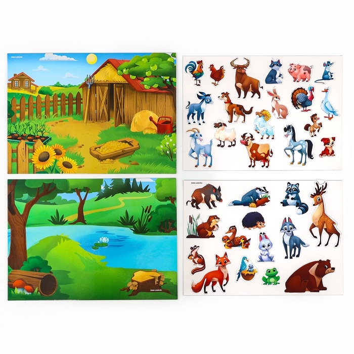 Магнитная игра Магнитная игра "Лесные и домашние животные" 28*20
