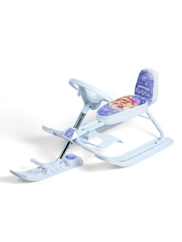 Снегокат растущий &laquo;Зимняя сказка&raquo; Snow Cat, со спинкой, белый