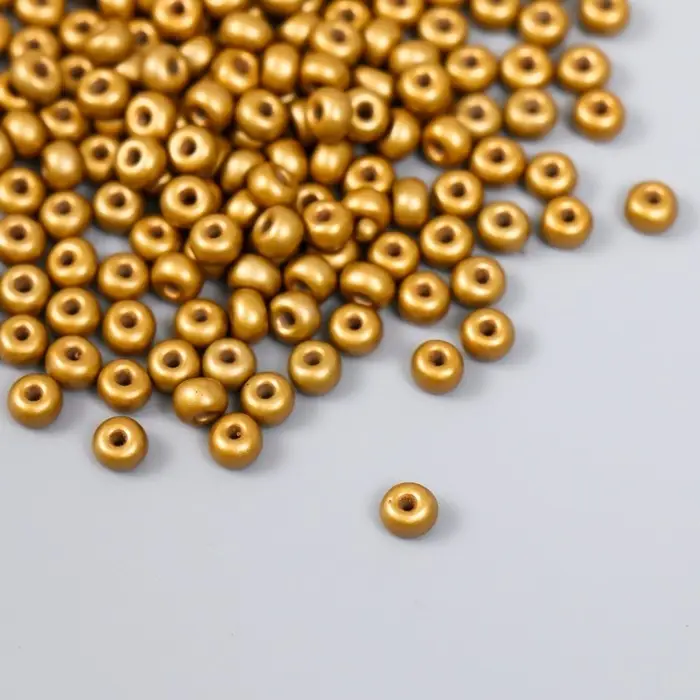 Бисер стекло 6/0  Бисер стекло 6/0 "Золотой" 15 гр МИКС