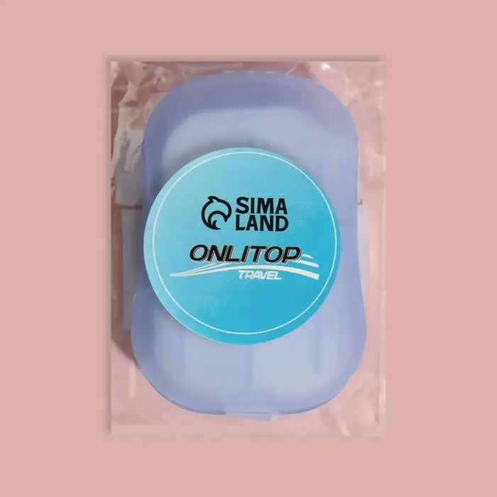 Мыло листовое, в пластинах, 18 (± 2) шт., в футляре, голубое