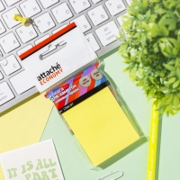 Стикеры  с клеев.краем 76x51 мм, 100 лист неоновый желтый