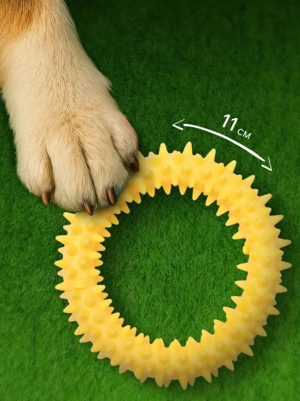 Плавающая игрушка для собак Пижон Premium &laquo;Колючки&raquo;, 11 см, вспененный TPR, жёлтая