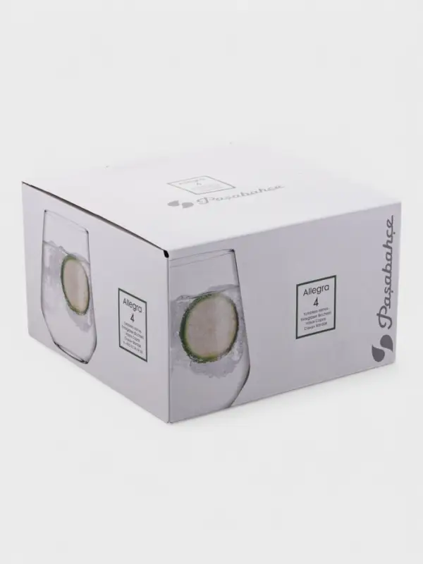 Набор стаканов Paşabah&ccedil;e Allegra, 425 мл, 4 шт., стекло, прозрачный