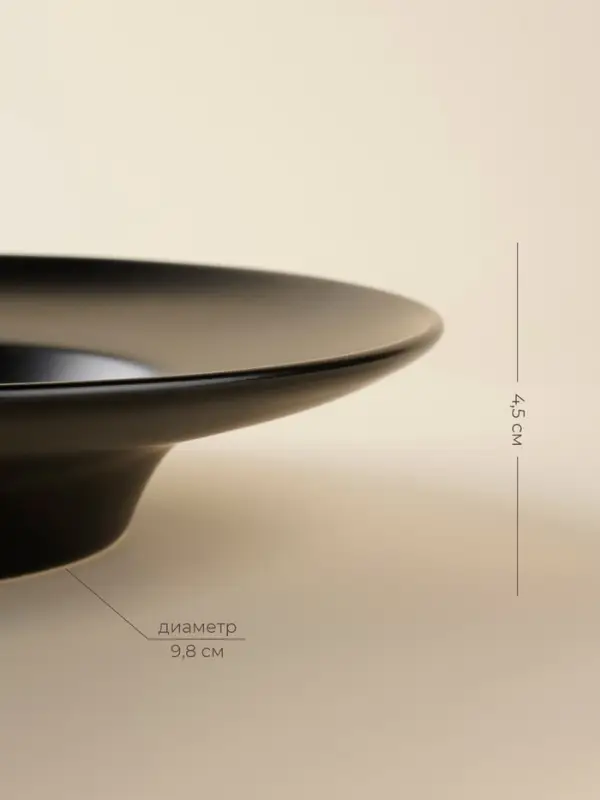 Тарелки для пасты SL Home &laquo;Дарк&raquo;, 160 мл, d=21.8 см, набор 2 шт., фарфор, чёрные