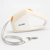 Рулетка - поводок для собак, лента 3 метра, белая, бежевая