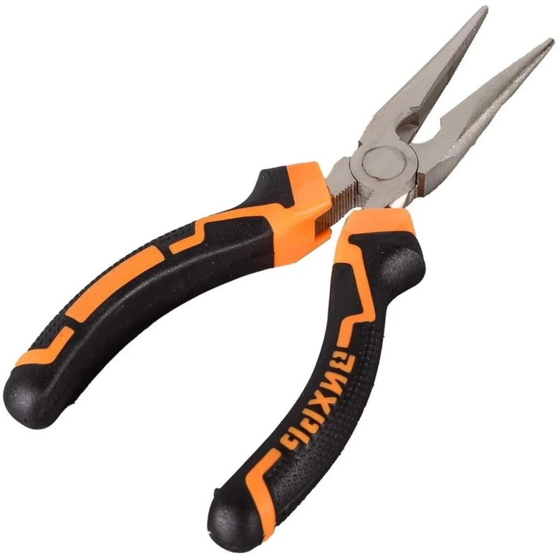 Длинногубцы прямые,160мм, никел., двухкомпон. рукоятки Вихрь73/6/3/10