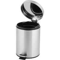Ведро мусорное стальное 5л кругл сереб с пед и крышк матов 210х290мм _5L-NN