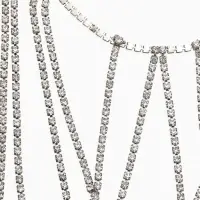 Бодичейн на бедро со стразами &laquo;Ярусы&raquo;, белая в серебре