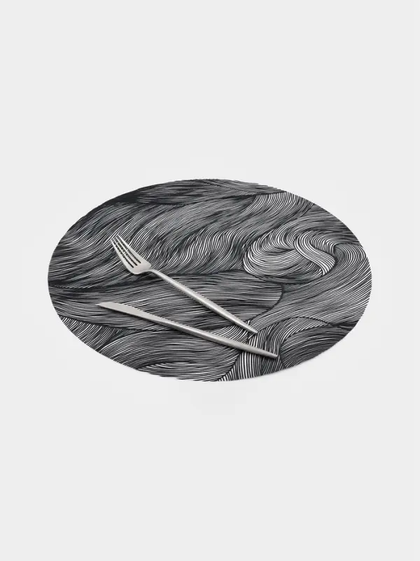 Набор салфеток сервировочных на стол Доляна &laquo;Матера&raquo;, 4 шт., 38&times;38 см, чёрный