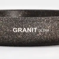 Сковорода KUKMARA Granit Ultra original, d=24 см, пластиковая ручка, антипригарное покрытие, литой алюминий, коричневая