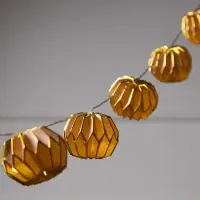 Гирлянда &laquo;Нить&raquo; 2 м с насадками &laquo;Фиолетовый фонарик&raquo;, IP20, прозрачная нить, 10 LED, от батареек АА&times;2, свечение тёплое белое