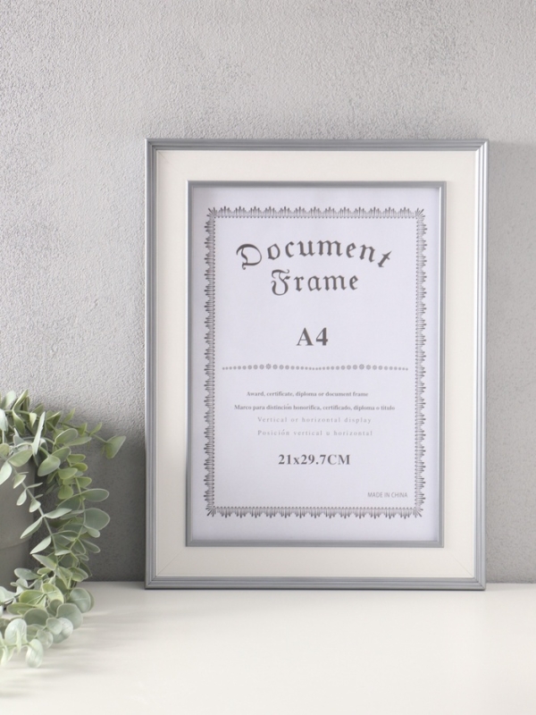 Фоторамка пластик формат А4 "Романтизм" серая 2,5х27,2х35,9 см