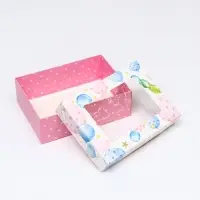 Коробка подарочная складная, с окном «Шары в день рождения» 21×15×7 см