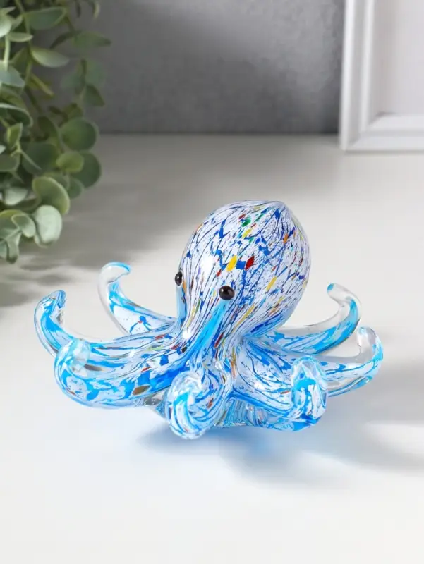 Сувенир стекло "Осьминог" под муранское стекло 15,5х15,5х8,5 см