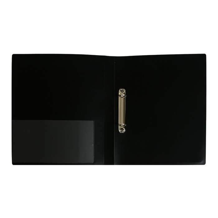 Папка на 2 кольцах А4, Calligrata, 27 мм, 700 мкм, внутренний и торцевой карман, черная Папка на 2 кольцах А4, Calligrata, 27 мм, 700 мкм, внутренний и торцевой карман, черная