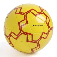 Футбольный мяч ONLYTOP, машинная сшивка, 32 панели, р. 5, PVC, резиновая камера, жёлтый