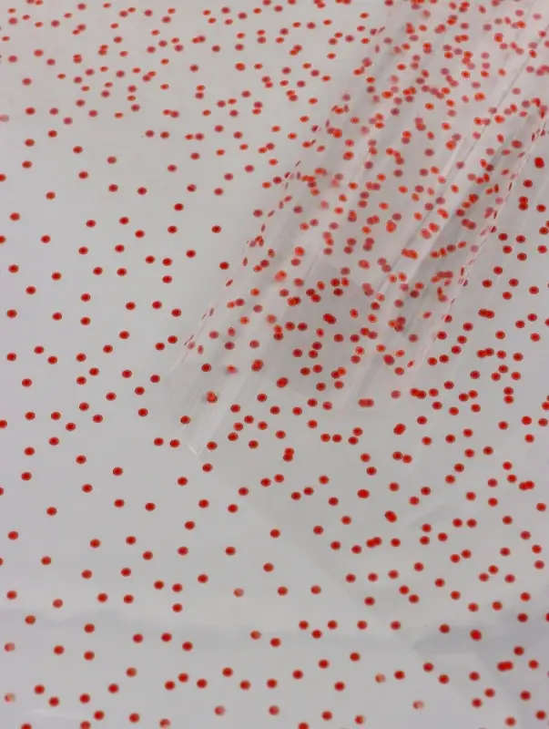 Пленка прозрачная с рисунком «Крупинки» Красный 0.7×8.2±5%м