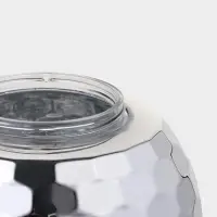 Стакан с крышкой и трубочкой Доляна &laquo;Сияние&raquo;, 600 мл, 11&times;11&times;10.5 см, серебристый