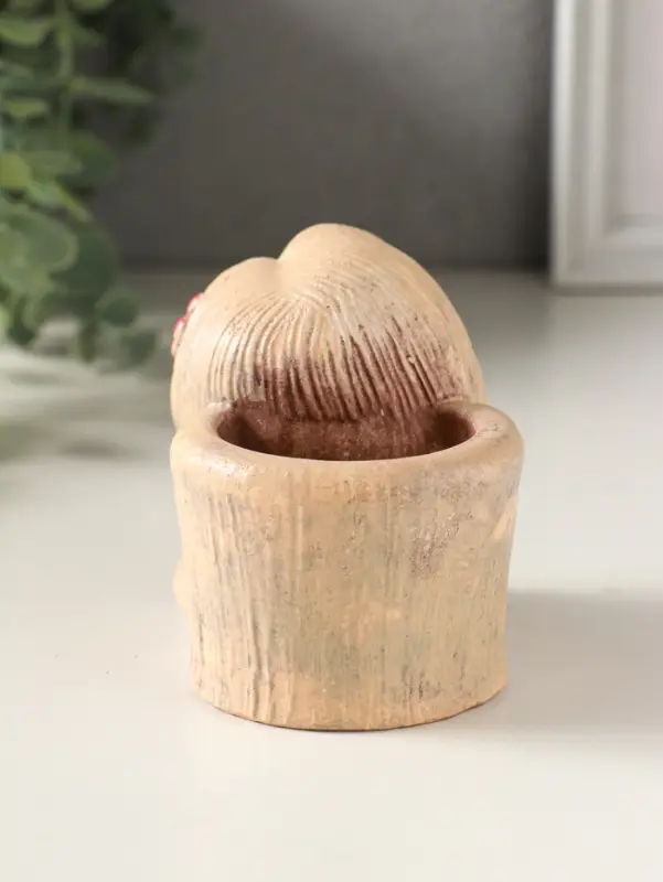 Подставка для мелочей "Русская красавица" 8х8х6 см, гипс, слоновая кость