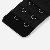 Застёжка для бюстгальтера, удлинитель, 3 ряда 2 крючка, 3.2&times;10.5 см, 5 шт., чёрная