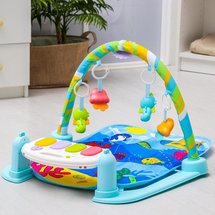 Коврик развивающий с дугой «Морские истории», пианино, зеркало, р-р 73х45х0,5 см. Коврик развивающий с дугой «Морские истории», пианино, зеркало, р-р 73х45х0,5 см.