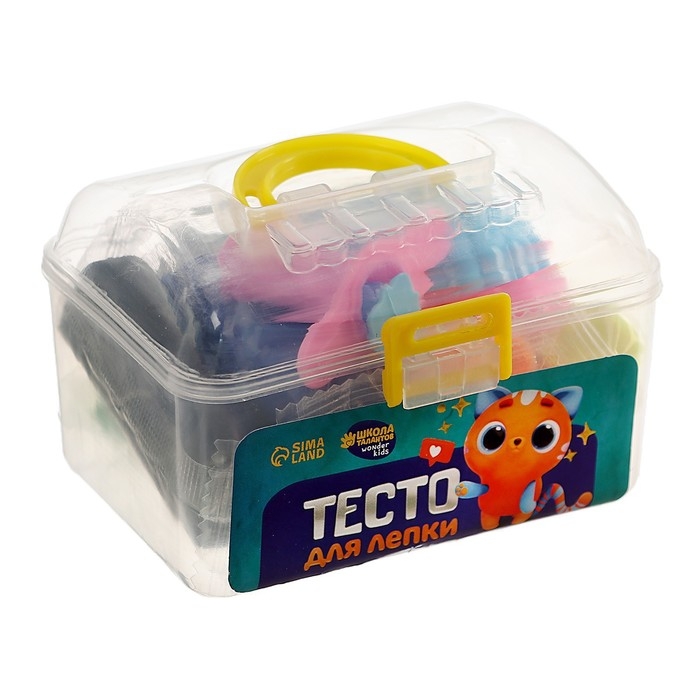 Тесто для лепки, 7 цветов, 190 грамм, 2 формочки, шприц, цвета МИКС Тесто для лепки, 7 цветов, 190 грамм, 2 формочки, шприц, цвета МИКС