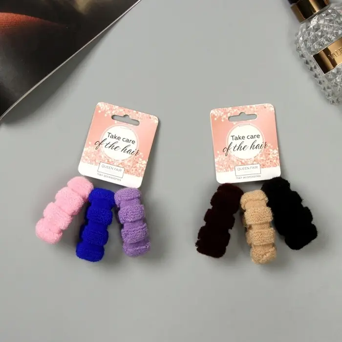 Резинка для волос "Махрушка спорт" (набор 3 шт) полосы объём нежность, 4 см