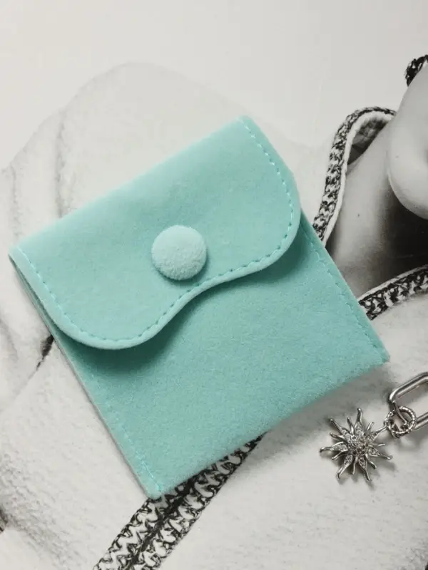 Набор конвертиков для украшений 10 шт. бархатный, 7&times;7 см, бирюзовый (7461969)