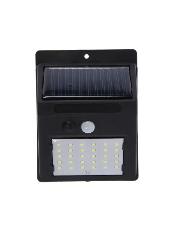 Садовый светильник, уличный, на солнечной батарее с датчиком движения, накладной, 30 LED, свечение белое
