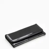 Кошелёк женский на магните, 19.5&times;2.5&times;9 см, лаковый, чёрный