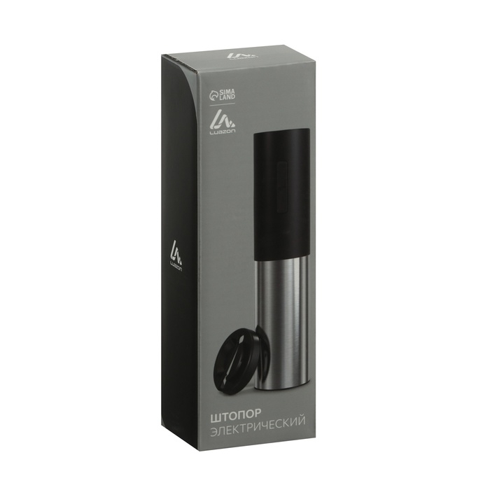 Штопор электрический Luazon LSH- 09, 10 Вт, АКБ, резак для фольги, черный