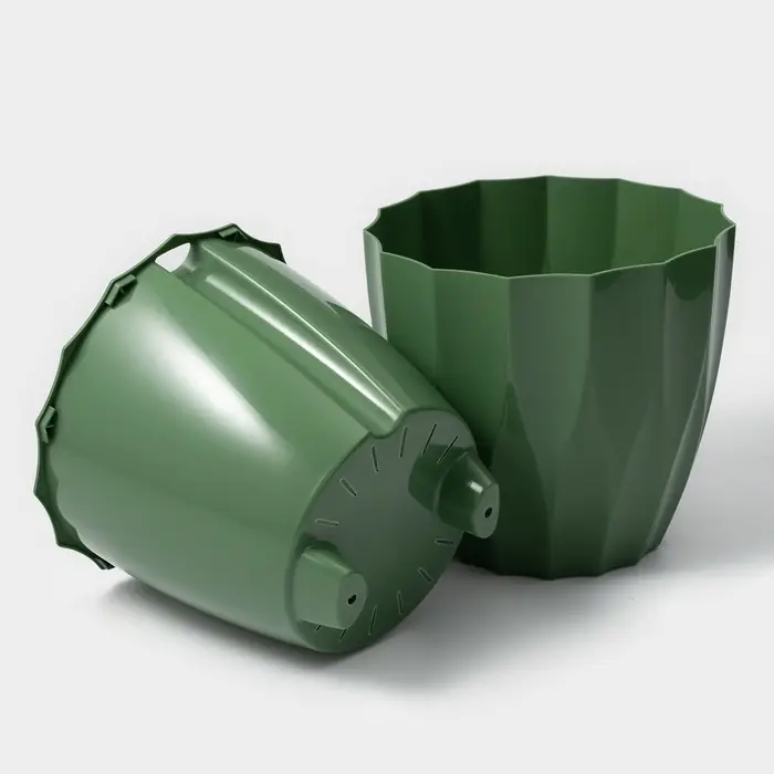 Кашпо для цветов со вставкой &laquo;Флюте&raquo;, 3 л, малахит