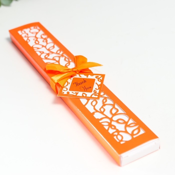 Веер бамбук, текстиль h=21 см  Веер бамбук, текстиль h=21 см "Моноцвет" в коробке, оранжевый