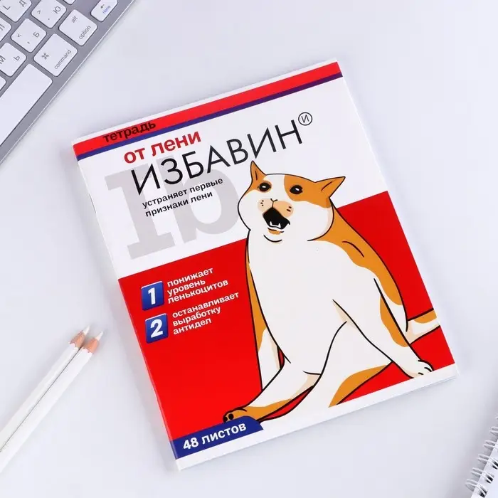Тетрадь в клетку, 48 л., А5, на скрепке, блок №1 «Котики таблетки» МИКС Тетрадь в клетку, 48 л., А5, на скрепке, блок №1 «Котики таблетки» МИКС