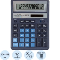 Калькулятор настольный ПОЛН.Attache AF-888,12р,дв.пит,204x158мм, темно-син