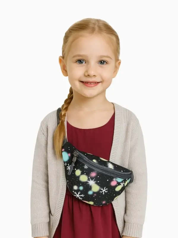 Сумка поясная &laquo;Космос&raquo;, детская, на молнии, чёрная