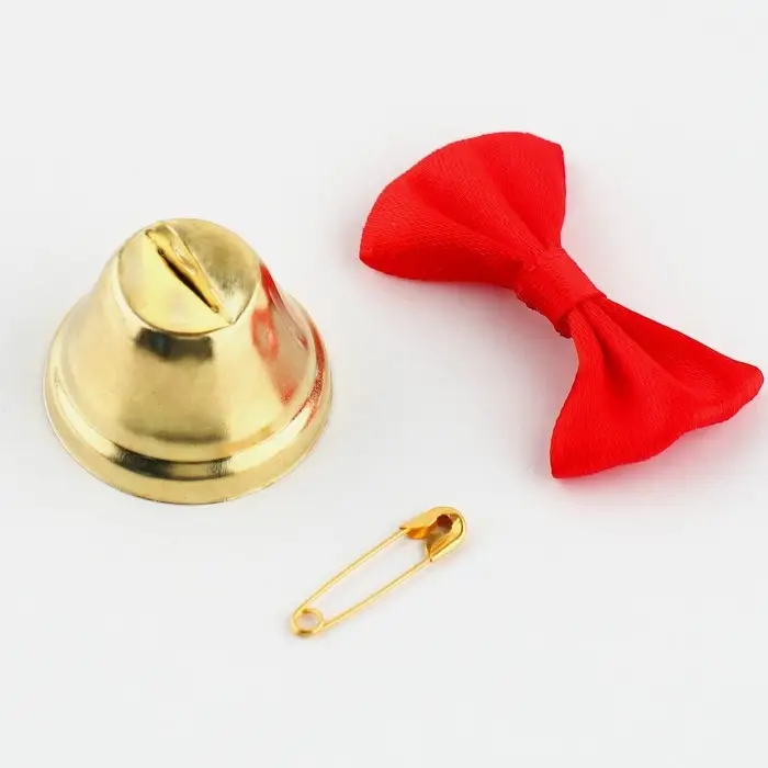 Колокольчик на булавке с бантом на выпускной, красный, d = 2,6 см Колокольчик на булавке с бантом на выпускной, красный, d = 2,6 см