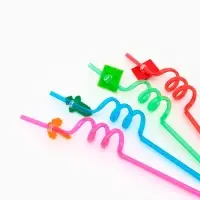 Трубочки для коктейля "Пиксели" набор 4 шт