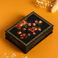 Шкатулка «Тюльпаны», 10×14 см, лаковая миниатюра
