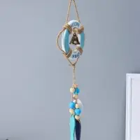 Сувенир интерьерный дерево "Спасательный круг с колоколом и рыбками" 2х10,8х35 см