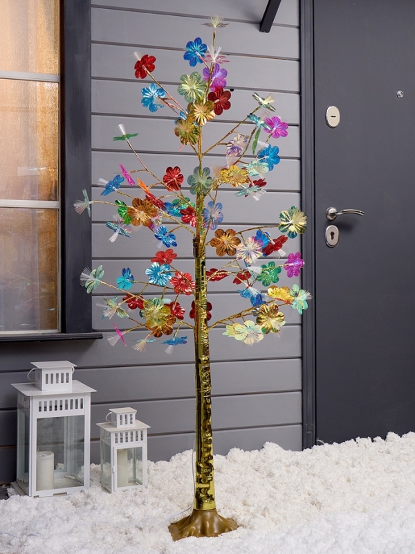 Светодиодное дерево «Неоновые цветы» 1.5 м, 80 LED, постоянное свечение, 220 В, свечение тёплое белое Светодиодное дерево «Неоновые цветы» 1.5 м, 80 LED, постоянное свечение, 220 В, свечение тёплое белое