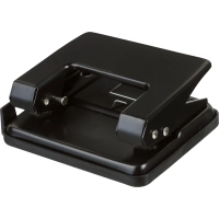 Дырокол до 20 листов, с линейкой, цвет черный