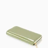 Кошелёк женский на молнии, 20&times;2&times;10 см, лаковый, зелёный