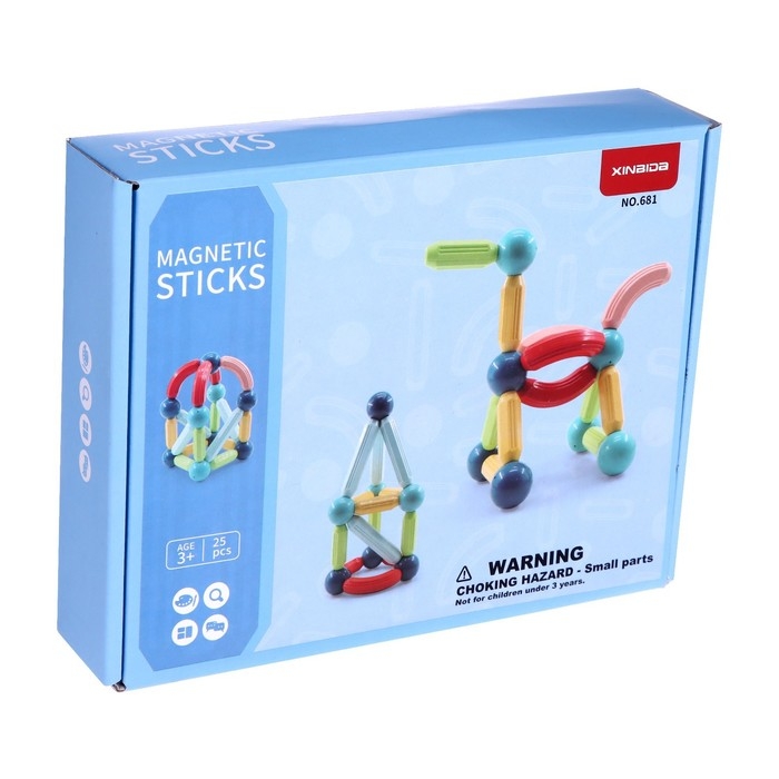 Конструктор магнитный для малышей «Магические палочки», 25 деталей Конструктор магнитный для малышей «Магические палочки», 25 деталей